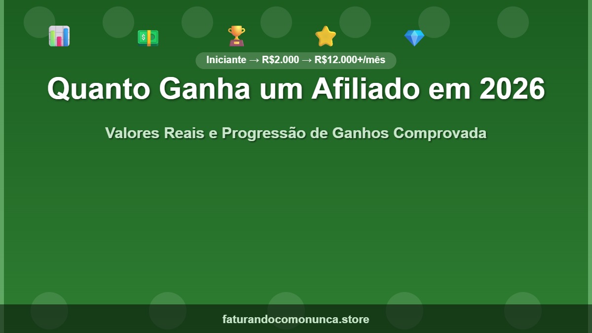 quanto ganha um afiliado iniciante em 2026 progressão de ganhos mensais comprovada